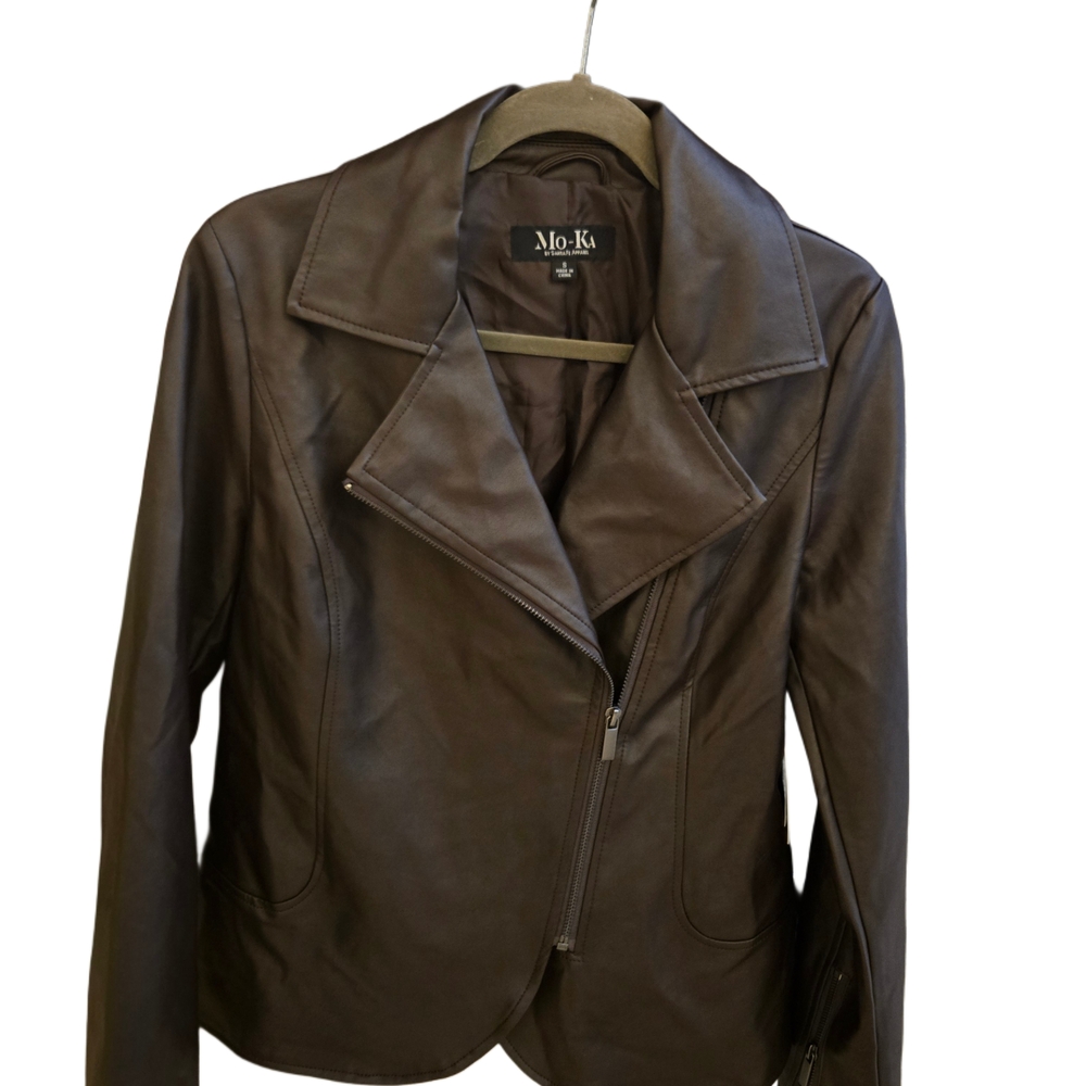 Mo-Ka Women's Dark Brown Leather Jacket
